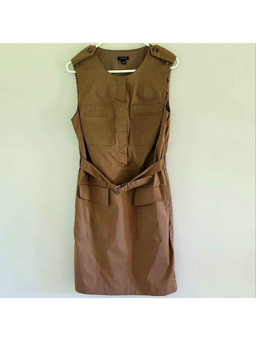 Ann Taylor Women's Military Sleeveless Midi Dress Size 8